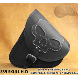 LEATHER SADDLEBAG S59 SKULL  H-D SOFTAIL