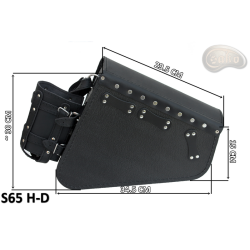 LEATHER SADDLEBAG S65 FLAME H-D SOFTAIL