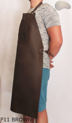 Tablier de protection en cuir F11 BROWN/boucher/soudure/chef/barbecue/serrurier