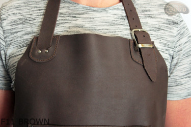 Tablier de protection en cuir F11 BROWN/boucher/soudure/chef/barbecue/serrurier