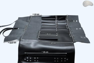 Sac à couteaux / pochette BLACK MATTE AVEC ZIPPE (modèle 3)