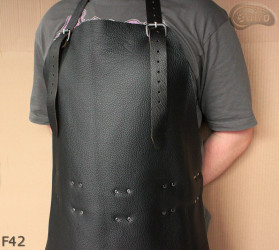 Tablier de protection en cuir F42/boucher/soudure/chef/barbecue/serrurier