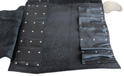 Sac à couteaux / pochette   CUIR DE VACHETTE NOIR( modèle 4)