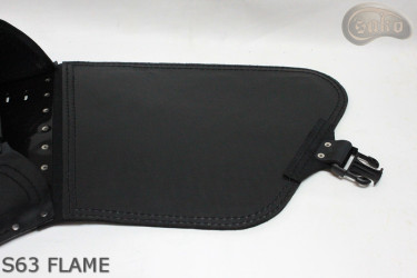 LEATHER SADDLEBAG S63 FLAME H-D SOFTAIL