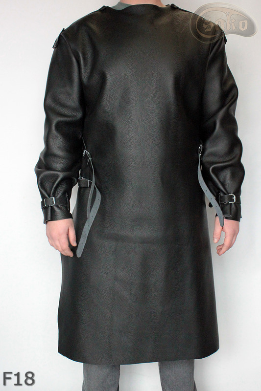 Leather apron F18 protective front with sleeves / butcher / welding / cook / barbecue / locksmith