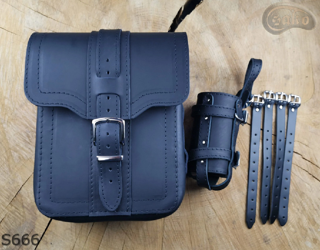 LEATHER SADDLEBAG S666 H-D SOFTAIL