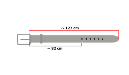 Skórzany pasek do spodni PA12 MAGNUM z metalową końcówką
