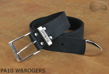 Ceinture de pantalon en cuir PA10 W&ROGERS avec embout en métal