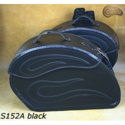 LEATHER SADDLEBAGS S152 BLACK