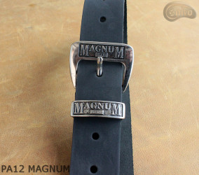 Skórzany pasek do spodni PA12 MAGNUM z metalową końcówką