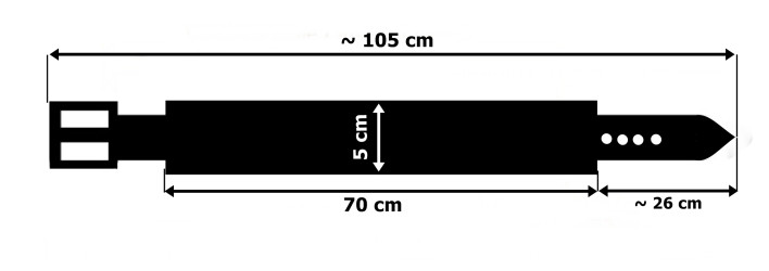Skórzany pasek PM1 do spodni w stylu motocyklowym DŁUGOŚĆ ~ 105 cm