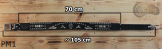 Skórzany pasek PM1 do spodni w stylu motocyklowym DŁUGOŚĆ ~ 105 cm