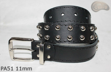 Ceinture pantalon/jupe en cuir PA51 avec rivets décoratifs 11 mm