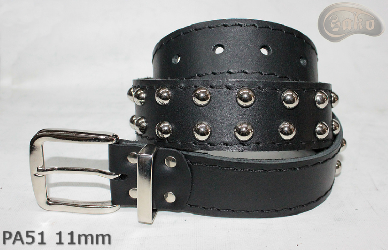 Ceinture pantalon/jupe en cuir PA51 avec rivets décoratifs 11 mm