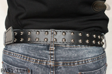 Ceinture pantalon/jupe en cuir PA51 avec rivets décoratifs 11 mm