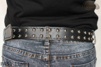 Ceinture pantalon/jupe en cuir PA51 avec rivets décoratifs 11 mm