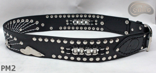Ceinture en cuir PM2 pour pantalon style moto. LONGUEUR ~ 110,5 cm