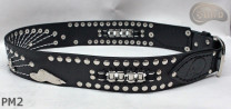 Ceinture en cuir PM2 pour pantalon style moto. LONGUEUR ~ 110,5 cm