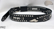 Ceinture en cuir PM2 pour pantalon style moto. LONGUEUR ~ 110,5 cm