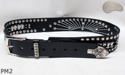 Ceinture en cuir PM2 pour pantalon style moto. LONGUEUR ~ 110,5 cm