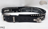 PM2 bőr öv motoros stílusú nadrághoz. HOSSZ ~ 110,5 cm