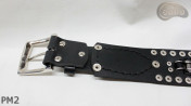 Skórzany pasek PM2 do spodni w stylu motocyklowym DŁUGOŚĆ ~ 110,5 cm