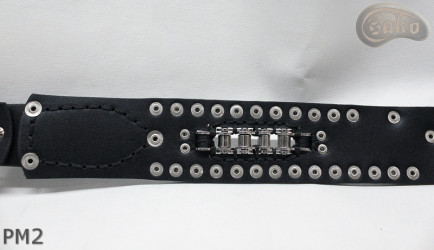 Skórzany pasek PM2 do spodni w stylu motocyklowym DŁUGOŚĆ ~ 110,5 cm