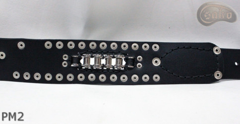 PM2 bőr öv motoros stílusú nadrághoz. HOSSZ ~ 110,5 cm