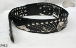 Ceinture en cuir PM2 pour pantalon style moto. LONGUEUR ~ 110,5 cm
