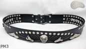 Ceinture en cuir PM3 pour pantalon style moto. LONGUEUR ~ 115 cm
