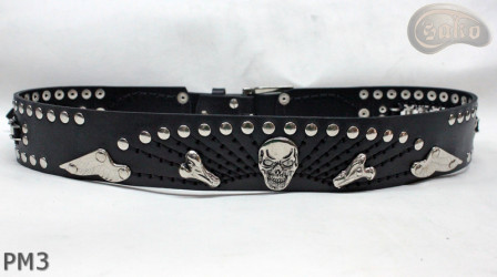 Ceinture en cuir PM3 pour pantalon style moto. LONGUEUR ~ 115 cm