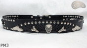 Ceinture en cuir PM3 pour pantalon style moto. LONGUEUR ~ 115 cm