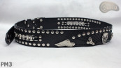 Ceinture en cuir PM3 pour pantalon style moto. LONGUEUR ~ 115 cm