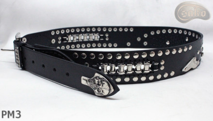 Ceinture en cuir PM3 pour pantalon style moto. LONGUEUR ~ 115 cm