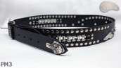 Ceinture en cuir PM3 pour pantalon style moto. LONGUEUR ~ 115 cm