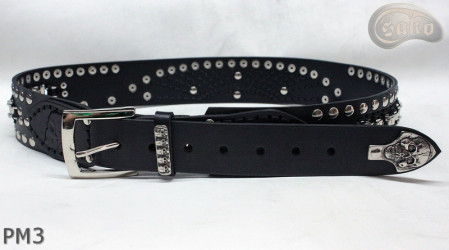 Ceinture en cuir PM3 pour pantalon style moto. LONGUEUR ~ 115 cm
