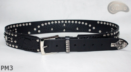 Ceinture en cuir PM3 pour pantalon style moto. LONGUEUR ~ 115 cm