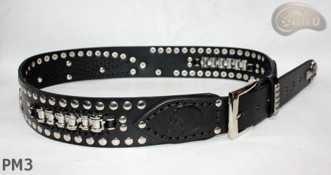 Ceinture en cuir PM3 pour pantalon style moto. LONGUEUR ~ 115 cm