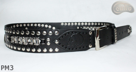 Ceinture en cuir PM3 pour pantalon style moto. LONGUEUR ~ 115 cm