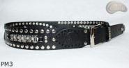 Ceinture en cuir PM3 pour pantalon style moto. LONGUEUR ~ 115 cm