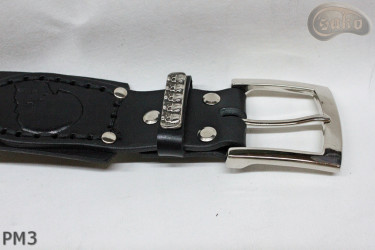 Ceinture en cuir PM3 pour pantalon style moto. LONGUEUR ~ 115 cm