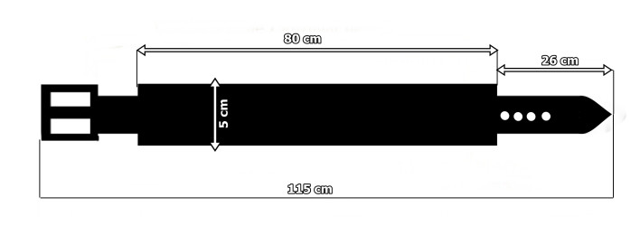 Skórzany pasek PM3 do spodni w stylu motocyklowym DŁUGOŚĆ ~ 115 cm