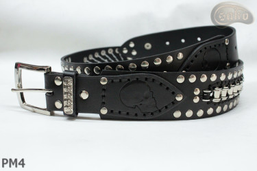 Ceinture en cuir PM4 pour pantalon style moto. LONGUEUR ~ 120,5 cm