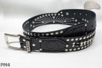 Ceinture en cuir PM4 pour pantalon style moto. LONGUEUR ~ 120,5 cm
