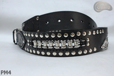 Ceinture en cuir PM4 pour pantalon style moto. LONGUEUR ~ 120,5 cm