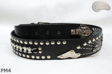 Ceinture en cuir PM4 pour pantalon style moto. LONGUEUR ~ 120,5 cm