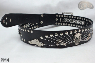 Ceinture en cuir PM4 pour pantalon style moto. LONGUEUR ~ 120,5 cm