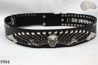 Ceinture en cuir PM4 pour pantalon style moto. LONGUEUR ~ 120,5 cm