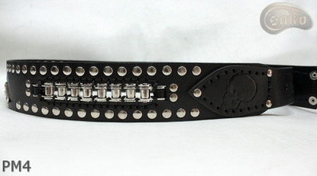 Ceinture en cuir PM4 pour pantalon style moto. LONGUEUR ~ 120,5 cm