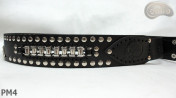 PM4 bőr öv motoros stílusú nadrághoz. HOSSZ ~ 120,5 cm